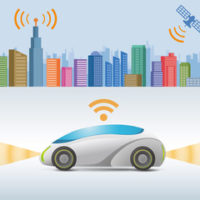 white and blue autonomous car white and blue autonomous car